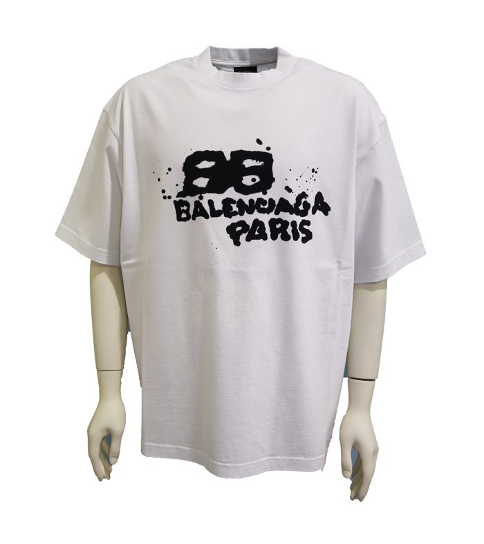 バレンシアガ Hand Drawn BB Icon Tシャツ オーバーサイズ 半袖Tシャツ