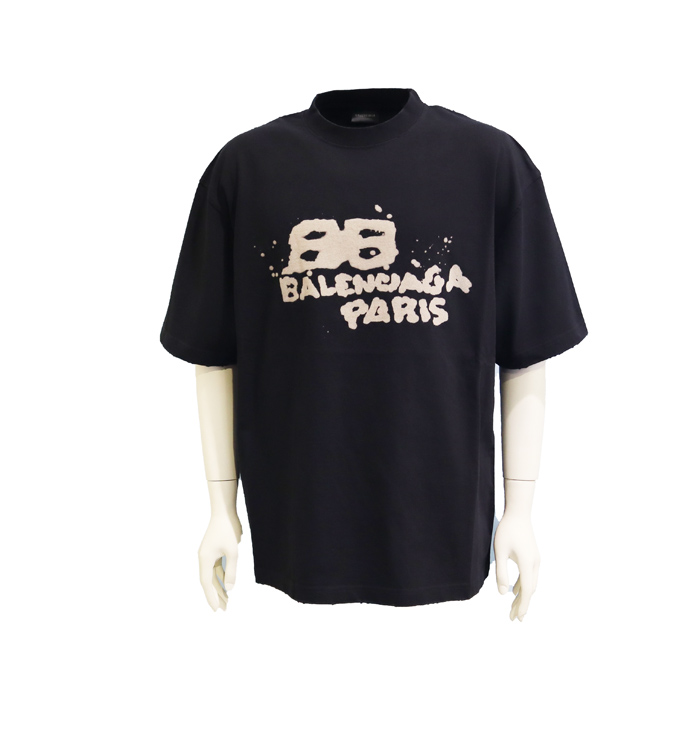 Balenciaga　オーバーサイズ　ネイビー BBロゴ　半袖Tシャツヒデ私物処分中